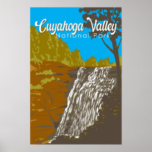 Cuyahoga Valley Nationalpark Illustration Resa Poster