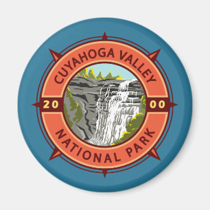 Cuyahoga Valley nationalpark Retro Compass Emblem Magnet