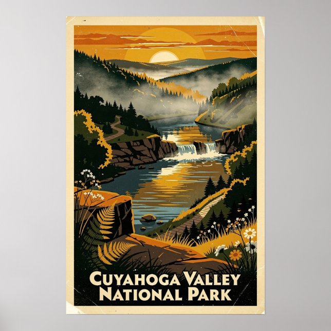 Cuyahoga Valley Nationalpark Retro Poster (Framsidan)