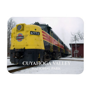 Cuyahoga Valley Scenia Railroad tåg vid Peninsulan Magnet