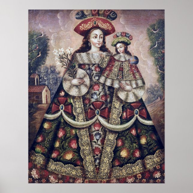 Cuzco School, Peru Pilgrimernas jungfru Poster (Framsidan)