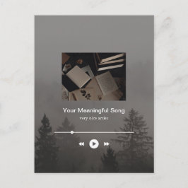 Cuztomizable moody Music Player Aesthetic Vykort