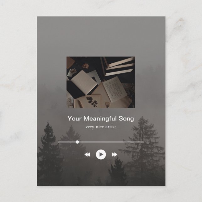 Cuztomizable moody Music Player Aesthetic Vykort (Framsida)