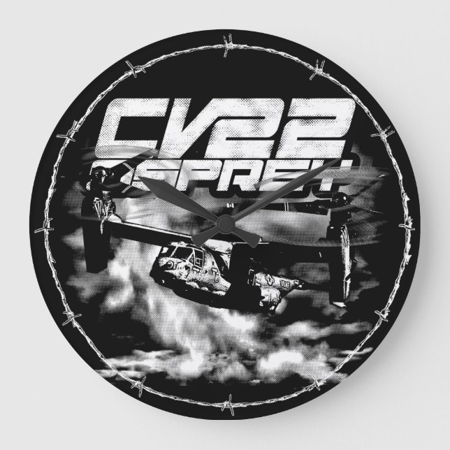 CV-22 OSPREY Large Clock Acrylic Wall Wall Clock Stor Klocka (Framsida)