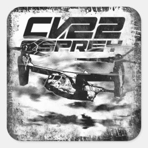 CV-22 OSPREY Square Sticker-etikett Fyrkantigt Klistermärke