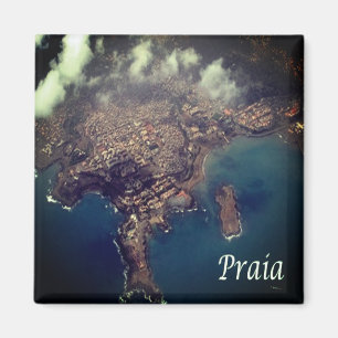 CV - Kap Verde - Praia - Flygvy Magnet