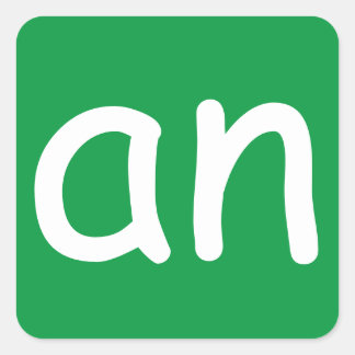 CVC Ord "-an"-märke Fyrkantigt Klistermärke