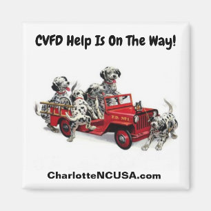CVFD-hjälpen är på gång! Dalmations Firefighters Magnet