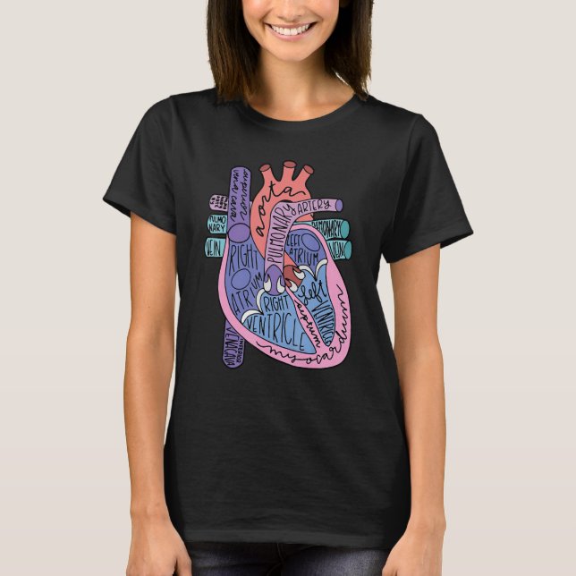 CVICU Cardiology Heart Anatomy Circulation Cardiac T Shirt (Framsida)