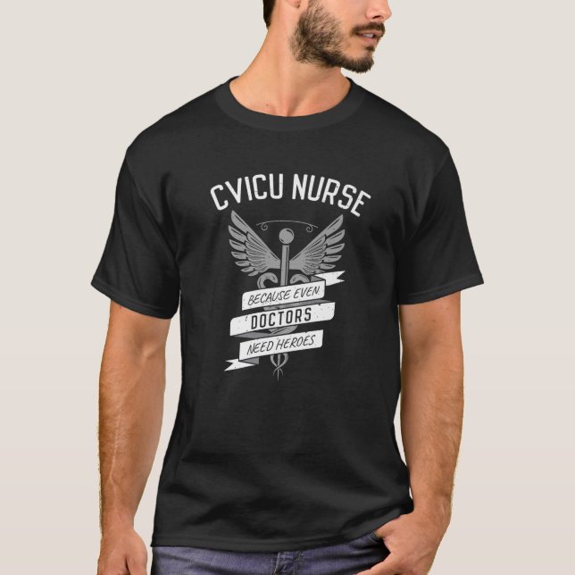 CVICU-inspirerad kardiovaskulär intensivvårdsavdel T Shirt (Framsida)