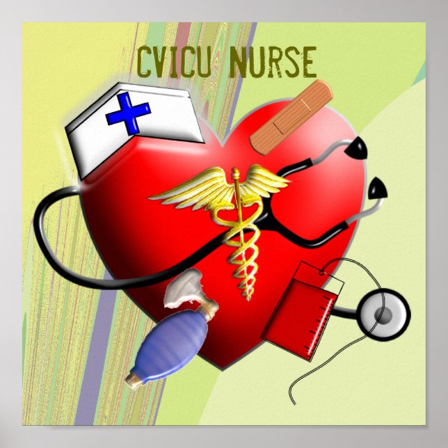 CVICU Nurse Canvas Art Poster (Framsidan)