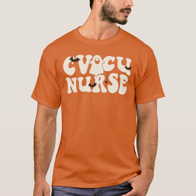 CVICU Nurse Halloween Kardiovaskulär ICU Nursing T Shirt (Framsida)