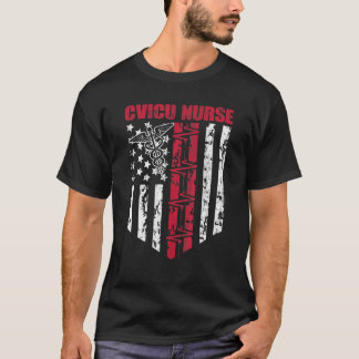 CVICU Nurse USA flagga Patriotic Nursing RN Regist T Shirt