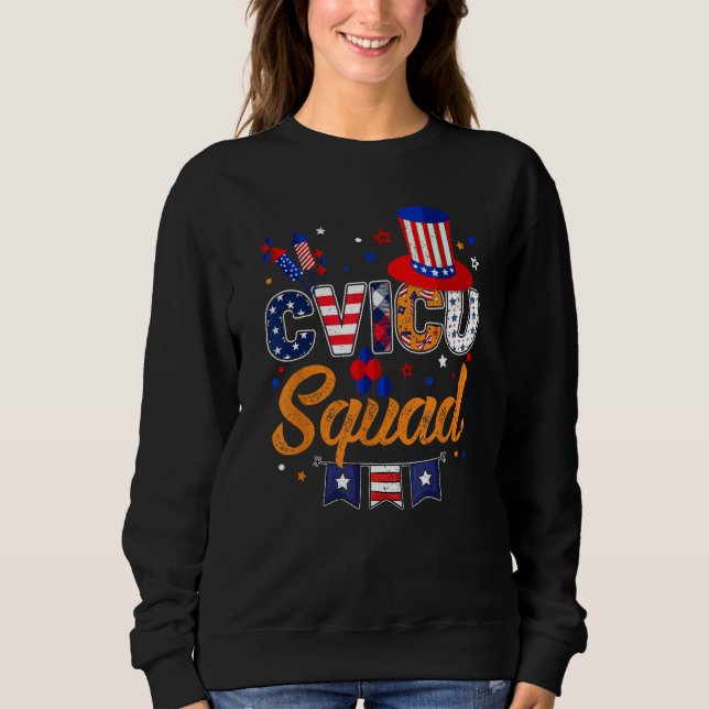 CVICU Squad 4th July CVICU Nurse RN Matching Indep T Shirt (Framsida)