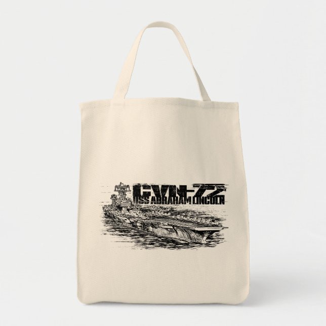 CVN-72 Abraham Lincoln Jumbo Tote Bag Tygkasse (Framsidan)