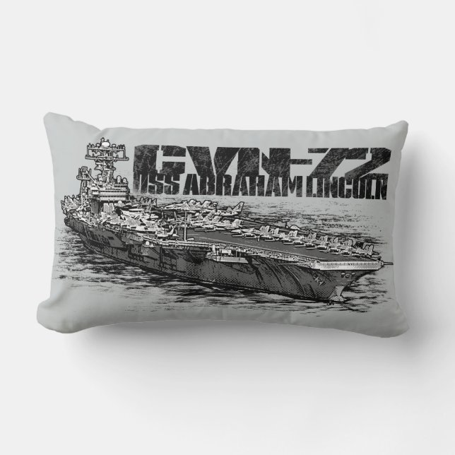CVN-72 Abraham Lincoln Polyester Lumbar Pillow 13 Lumbarkudde (Framsida)