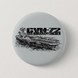 CVN-72 Abraham Lincoln Round Button Knapp