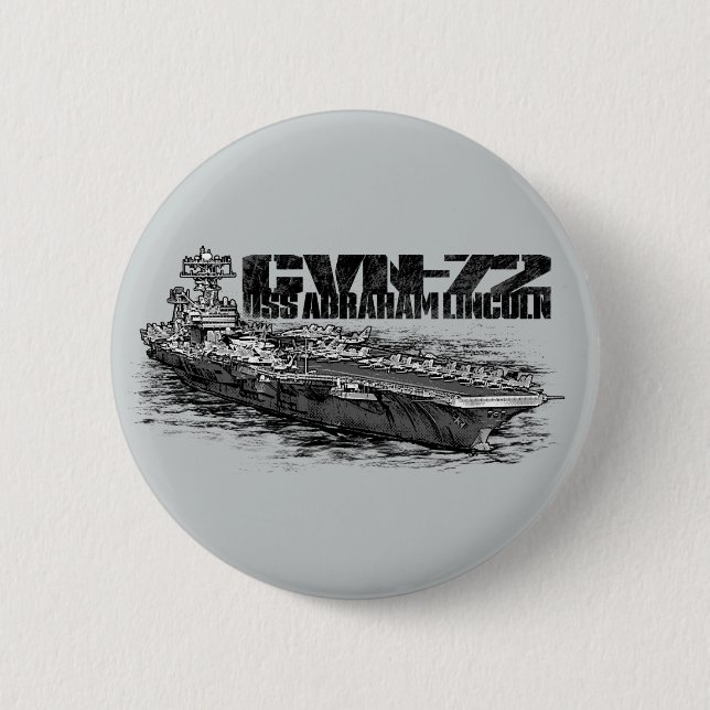 CVN-72 Abraham Lincoln Round Button Knapp (Framsida)