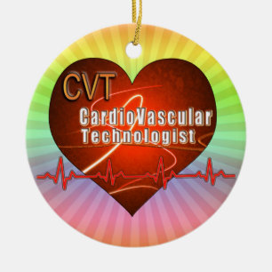 CVT HEART-LOGOTYP Kardiovaskulär teknolog Julgransprydnad Keramik