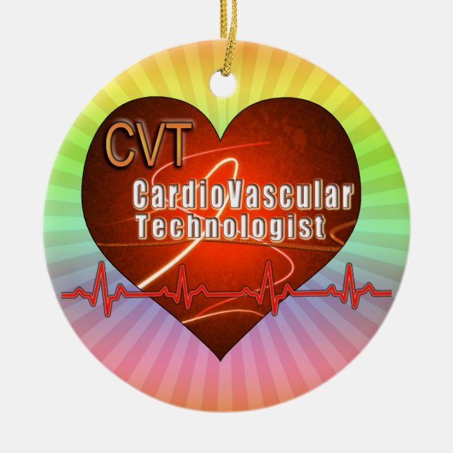 CVT HEART-LOGOTYP Kardiovaskulär teknolog Julgransprydnad Keramik (Framsidan)