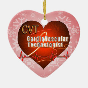 CVT HEART-LOGOTYP Kardiovaskulär teknolog Julgransprydnad Keramik
