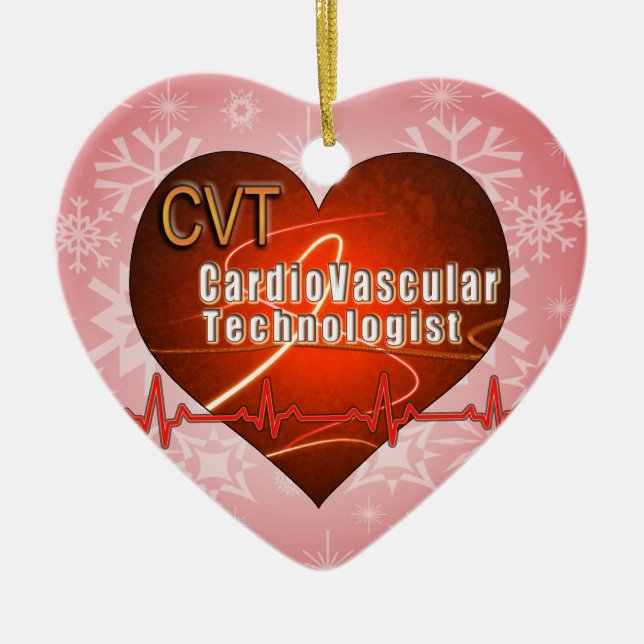 CVT HEART-LOGOTYP Kardiovaskulär teknolog Julgransprydnad Keramik (Framsidan)