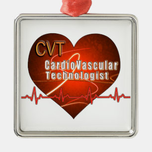 CVT HEART-LOGOTYP Kardiovaskulär teknolog Julgransprydnad Metall