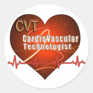CVT HEART-LOGOTYP Kardiovaskulär teknolog Runt Klistermärke