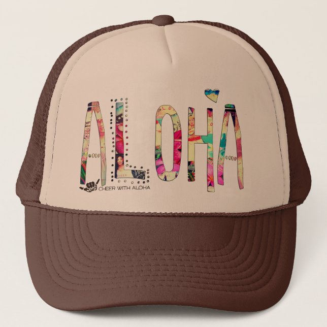 CWA ALOHA COLLAGE Trucker Truckerkeps (Framsida)
