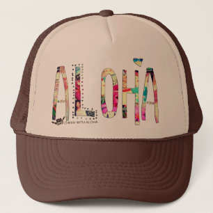 CWA-ALOHA COLLAGElastbilsförare Truckerkeps