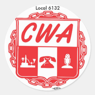 CWA_AUSTIN_LOGOTYP, IBT-GCC_kryp_small, Local 6132 Runt Klistermärke