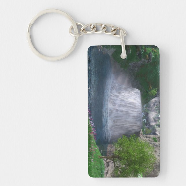 Cwm Waterfall Acrylic Keychain (Framsidan)