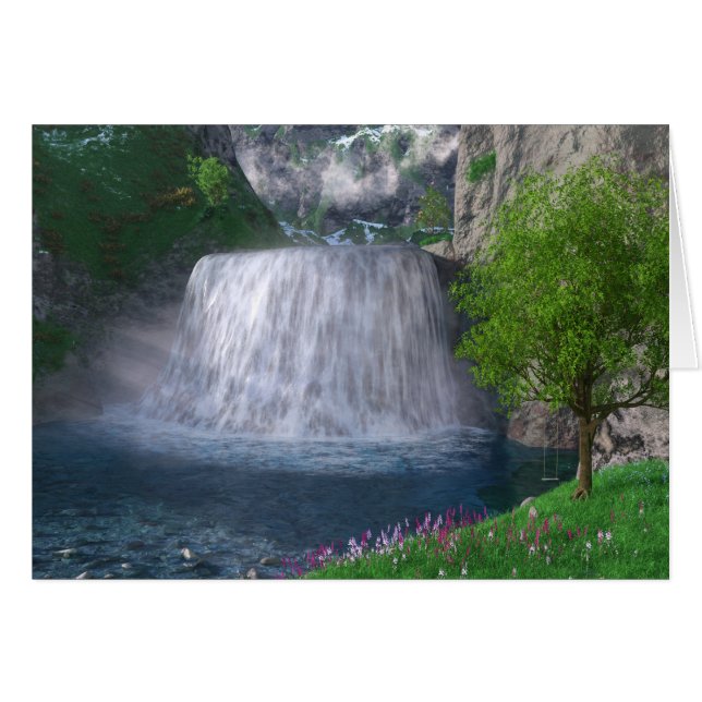 Cwm Waterfall Card Hälsningskort (Framsidan Horizontal)