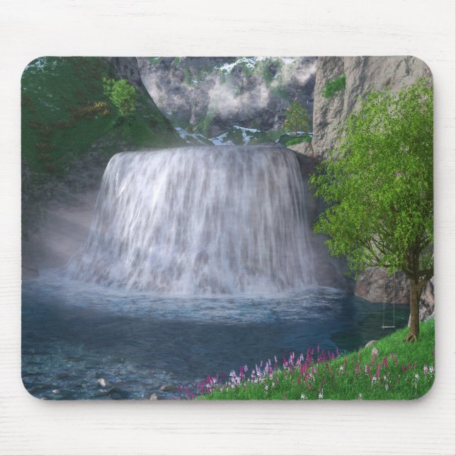 Cwm Waterfall Mousepad Musmatta (Framsidan)