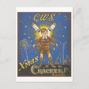 CWS Julafton Crackers Vintage annons Helg Vykort