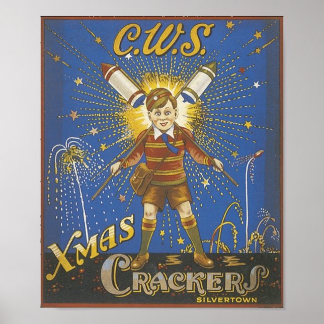 CWS Julafton Crackers Vintage annons Poster (Framsidan)