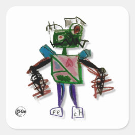 Cy=Borg Robot Sticker Fyrkantigt Klistermärke