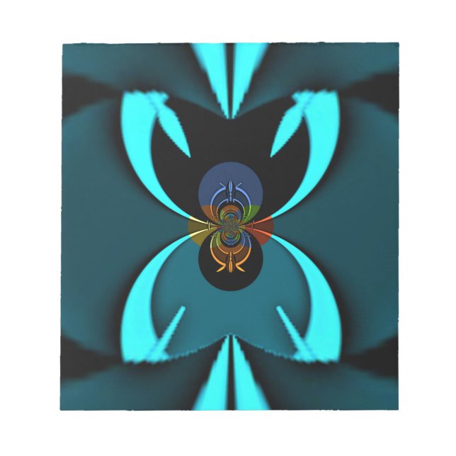 Cyan Abstrakt Art-utskrift Anteckningsblock (Framsida)