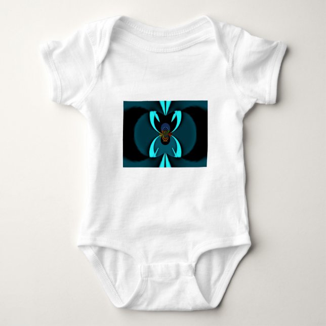 Cyan Abstrakt Art-utskrift Tee (Framsida)
