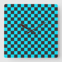 Cyan and charcoal checkerboard pattern