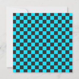 Cyan and charcoal checkerboard pattern tack kort