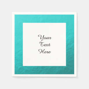 Cyan Aqua Blue Foil tryckt Pappersservett
