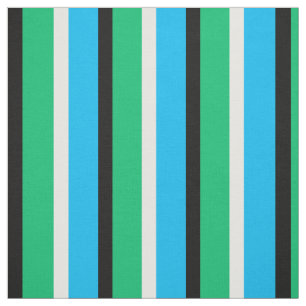 Cyan Blue Grönt Rand Textile Tyg