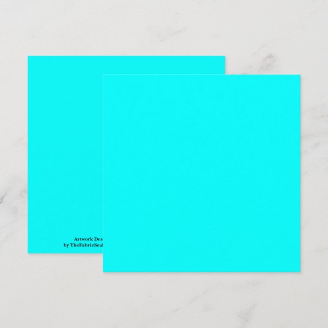 Cyan Blue Grönt Turcos Solid Färg Kort (Fram/baksida)