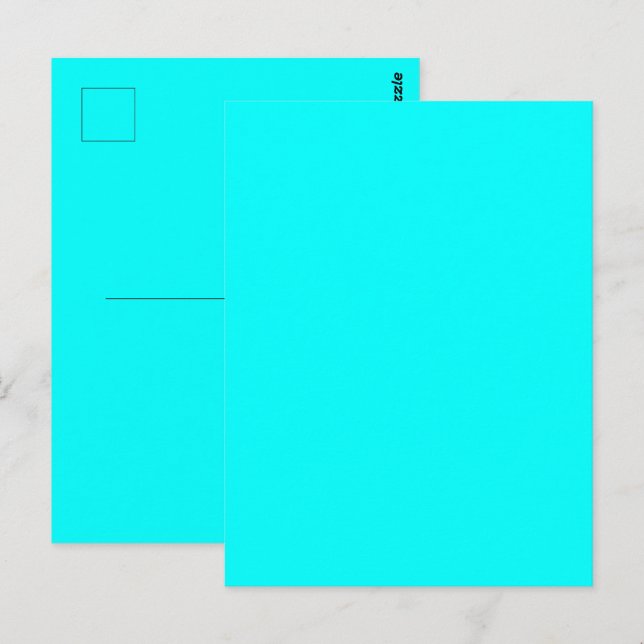 Cyan Blue Grönt Turcos Solid Färg Vykort (Fram/baksida)