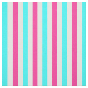Cyan Blue Rosa White Rand Tyg