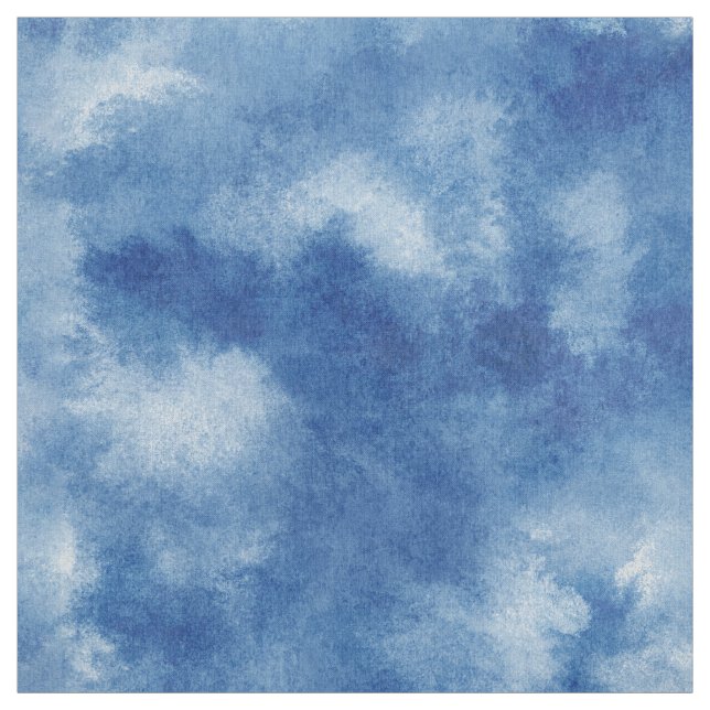 Cyan-Blue vattencolor-tvätta poplin-polyester- Tyg (Provkarta)