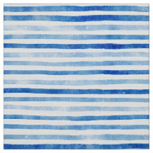 Cyan-Blue vattenfärgremsor mönster poplin