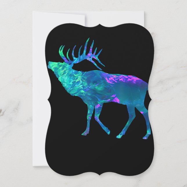 Cyan Blue Violet teal Elk Buck för jakt på gåvor (Framsida)