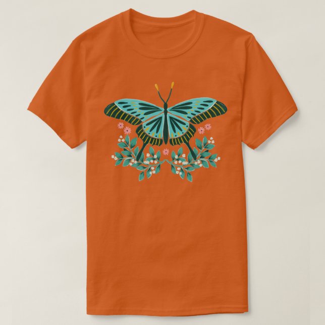 Cyan Butterfly T Shirt (Design framsida)